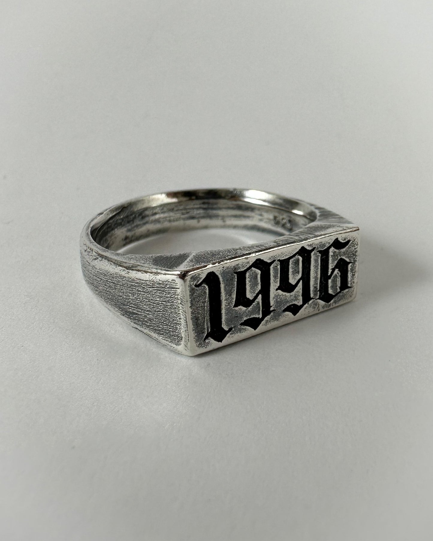 Custom Year Signet - Oxidised Finish